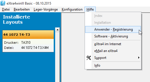 Registrierung waehlen