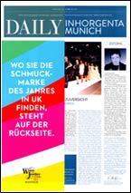 Titel der Messezeitung Daily Inhorgenta 2015 Ferdinand Eisele GmbH mit Etikettendruck-Software eXtra4winIII in der Messezeitung Daily Inhorgenta 2015