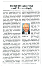 Nachruf eXtra4 Seniorchef Reinhard Nonnenmacher in der Pforzheimer Zeitung Nachruf eXtra4 Seniorchef Reinhard Nonnenmacher PZ