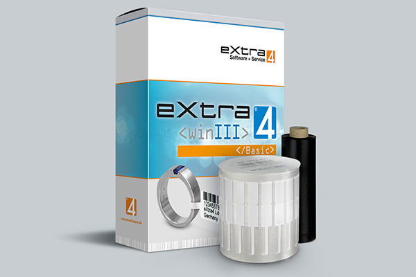 Starter-Paket mit Thermotransfer-Farbband, Etiketten-Rolle, Software-CD etikrol fbd packshot compo win3 basic lyte