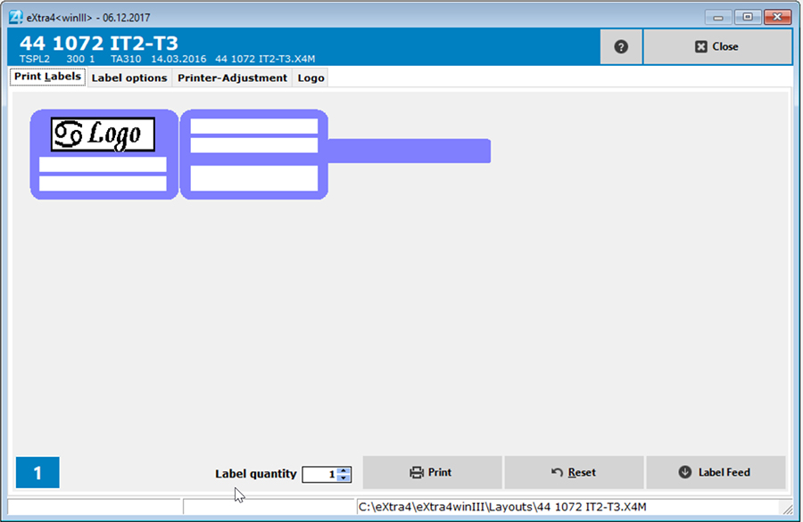window label printing software extra4 integration logo in label window label printing software extra4 integration logo in label