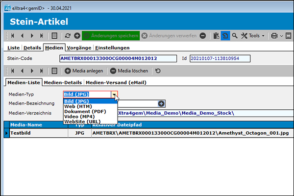 Medien-Liste zu einem einzelnen Artikel Medien-Liste zu einem einzelnen Artikel